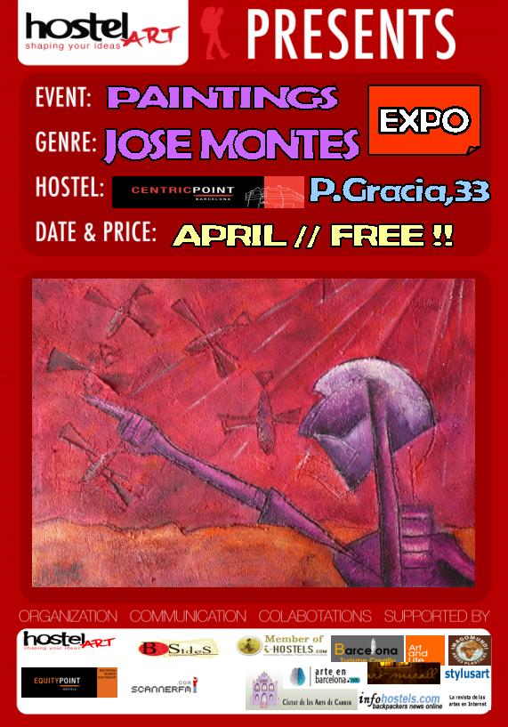 Exposición de José Montes en el Centric Point Hostel de Barcelona