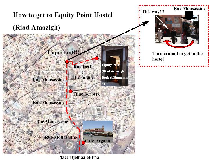 how to get to Equity Point Marrakech Hostel