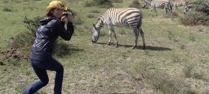 A tourist taking photos